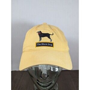 UniFit The Black Dog Baseball Cap Hat Adjustable Strapback Yellow Embroidered